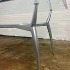 Glass Dining Table With Metal Base thumbnail 7