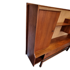 Vintage Teak Houten Wandkast Met Bar, Jaren 60 thumbnail 2
