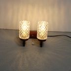 Vintage Dubbele Wandlamp - Hout, Glas Jaren '60 | 01198 thumbnail 8