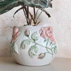 Italiaanse Jugendstil Bloempot – Wit Met Roze En Pasteltinten thumbnail 2