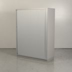 Roldeurkast Officenow - Aluminium - Grijs Topblad - 159 X 120 Cm thumbnail 2