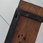 Vintage Wandkapstok Hout Metaal 4 Haken thumbnail 6