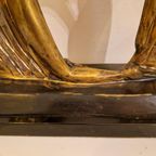 Artdeco Artnouveau Beeld Op Marmer Voet thumbnail 4