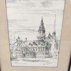 Piet Hollevoet - Tekening - Veurne Gerechtshof En Belfort thumbnail 3