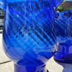 Large Vintage Spanish Cobalt Blue Glass Vases, Height 43 X Deep 35, Set Of 2. thumbnail 3