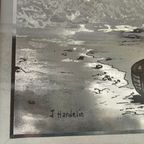 Jean Roy Hardelin - Goudfolie Afbeelding - Gesigneerd - Frankrijk - 1970's thumbnail 4