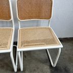 Zes Vintage Cesca Design Stoelen, Witte Uitvoering, 1980's thumbnail 18