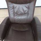 Verstelbare Bruin Leren Relaxfauteuil Met Voetenbank thumbnail 9