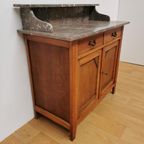 Vintage Frans Dressoir Commode, Ladekast Badkamermeubel Met Marmer Blad 211 thumbnail 10