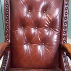 Bijzonder Stoere Vintage Bibliotheekfauteuil Met Studs thumbnail 10