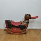 Indonesische Hand Gemaakt Massief Hout Schommel Eend thumbnail 15