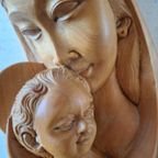 Vintage Houten Maria/Madonna Met Kindje Jezus thumbnail 5