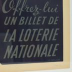 Vintage Ingelijste Poster Loterie Nationale France Fifties Reclame M. Pineau thumbnail 11