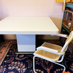 Witte Jaren 80 Eettafel Met Kolomvoet thumbnail 10
