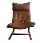 Vintage Leren Lounge Stoel / Fauteuil / Eenzit Rybo Rykken thumbnail 5