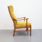 Fauteuil Farstrup Møbler Nieuwe Stoffering Rib Okergeel thumbnail 5