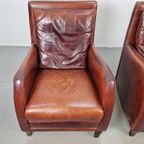 Set 2 Borzalino Fauteuil Kalfsleer Lounge Chair Italy '80 thumbnail 8