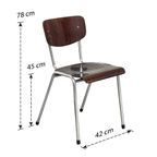 Vintage Stapelbare Stoelen Met Plywood Zitting thumbnail 6