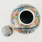 Vintage Chinese Gemberpot Geisha’S Bloemen Goud thumbnail 7