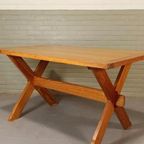 Vintage Scandinavisch Design Grenen Eettafel / Tafel thumbnail 6