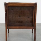 Stijlvolle Vintage Jaren ’70 Design Fauteuil Gemaakt Van Hout, Leer En Webbing thumbnail 4