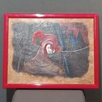 Vintage Olieverf Schilderij Van Een Clown thumbnail 2