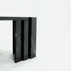 Large Italian Modern Black Marble Coffee Table 1970S thumbnail 9