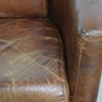 Comfortabele En Unieke Bruine Aviator Design Fauteuil Gemaakt Van Rundleer thumbnail 13