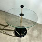 Vintage Glazen Bijzettafel Met Magazinehouder thumbnail 7