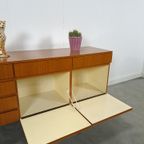 Teak Fineer Dressoir Barkast Met Lades En Klepdeuren thumbnail 9