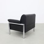 Postmodern Lounge Chair In Chrome And Leather, 1980S thumbnail 6