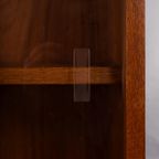 Deens Design Lage Teak Vitrinekast Met Originele Glazen Deuren, 1960S thumbnail 7
