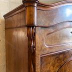 Antiek Notenhout Secretaire/ Klepsecretaire Met Veel Lades thumbnail 9