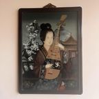 Chinees ‘Achterglas’ Egomise Schilderij Vintage thumbnail 6
