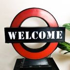 Retro Lamp Verlicht Bord Lichtbak ''Way Out & Welcome'' Yvonne Kwakkel thumbnail 6