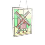 Vintage Glasraam Molen Glas In Lood Zonnevanger 47X37Cm thumbnail 3