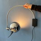 Chrome Eyeball Wall Lamp - Arc Wall Light - Mid Century Light Fixture - Space Age thumbnail 2