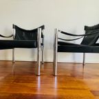 2 Vintage Leren Stoelen Van Johanson Design Van Bârje Johanson, Sweden, 1970S thumbnail 4