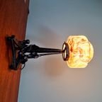 Art Deco Tafellamp Van Smeedijzer En Veelkleurige Opaline, 1920 thumbnail 7