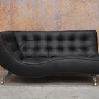 Exclusieve Zwarte Leren Montis Quintus Design Chaise Longue thumbnail 2