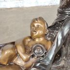 Vintage Bronzen Salontafel Met Kindje thumbnail 2