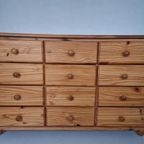 Vintage Grenen Apothekerskastje Toonbank Commode. thumbnail 9