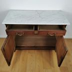 Vintage Antiek Dressoir Commode Ladekast Badkamermeubel Met Marmer Blad 404 thumbnail 8