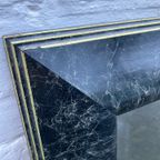 Facet Geslepen Spiegel Zwart Gemarmerd Met Gouden Bies 78 X 120 Cm - Reliving thumbnail 3