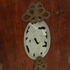 Grote Chinese Juwelenkist Sierraden Doos Jade Palissander Messing thumbnail 11