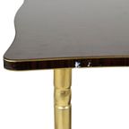 Vintage Franse Bar Trolley Houtfineer Goud Messing Tv-Meubel Jaren 50 Design thumbnail 6