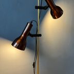 Mid Century Vloerlamp Met Bourdeaux Red Spots / Space Age Standing Light thumbnail 5