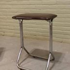 Set Van 2 Vintage Chrome En Vinyl Kruks Krukjes thumbnail 10