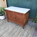 Art Deco Kastje Jr 20 Eiken Commode Wastafelkastje Dressoir thumbnail 6