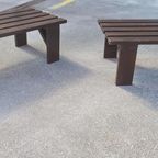 Vintage Houten Lattenbank Salontafel Bijzettafel, P/p/s thumbnail 11